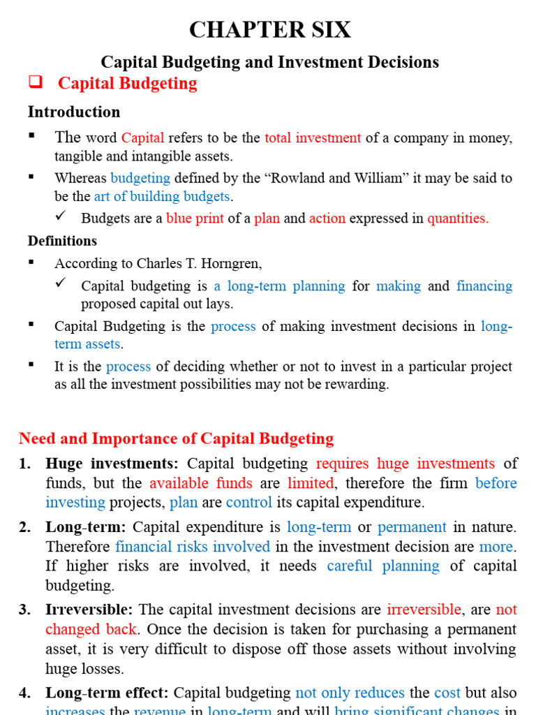 Capital Budgeting and Investment Decisions | PDF | Net Present Value ...