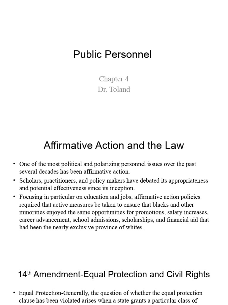 Public Personnel Chapter 4 | PDF | Affirmative Action | Equal ...