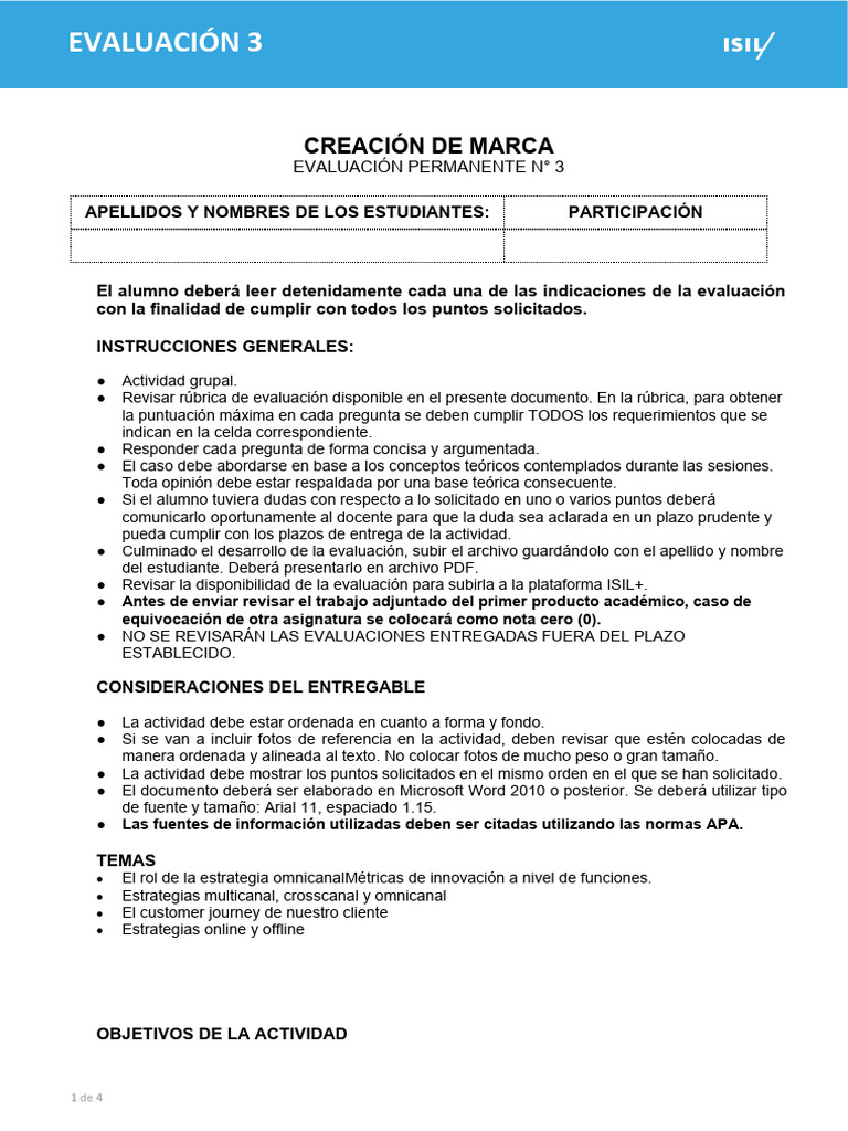 Evaluación 3 - Creación de Marca 2024 - RPRC | PDF