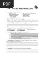 Scientific Method Worksheet