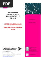 Download Prsidentielle 2012 Sondage TNS Sofres Pour Le Nouvel Observateur et i Tele Novembre 2011 by LeMondefr SN74235891 doc pdf