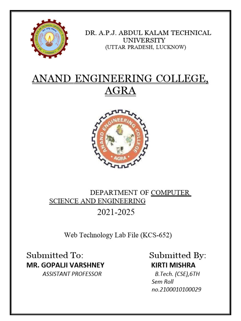 WT Lab File Cover Page | PDF