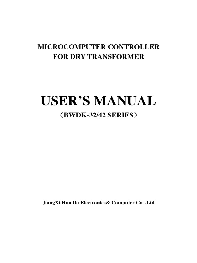 Microcontroller Manual for Dry Transformers | PDF | Relay | Transformer