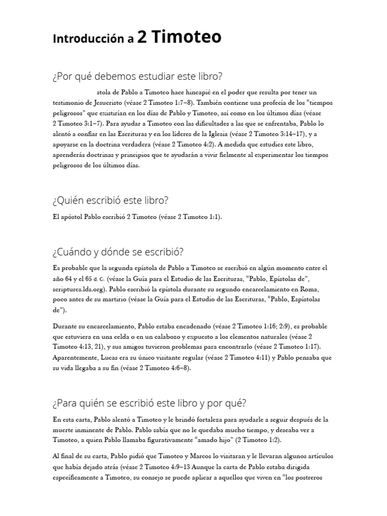 Introducción A 2 Timoteo Descargar Gratis Pdf Pablo El Apóstol