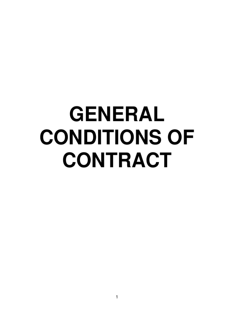 General Conditions of Contract Final | PDF | Banks | Employment