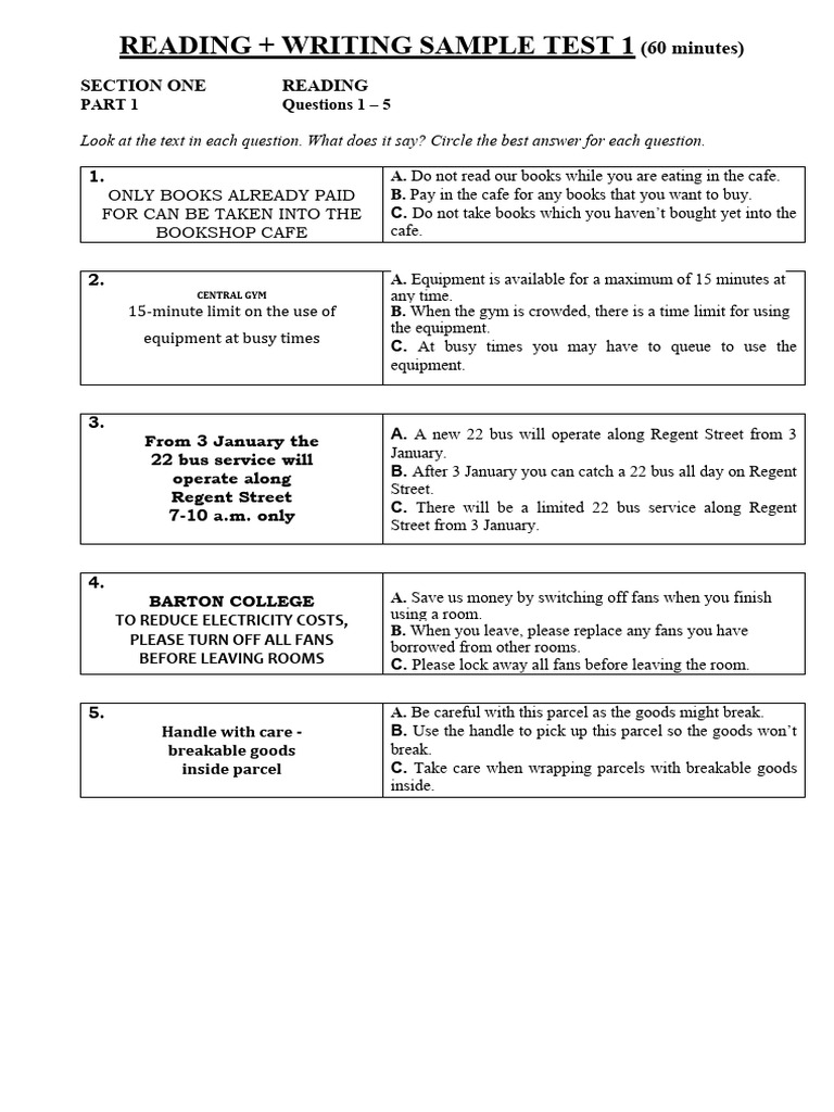 Reading + Writing Sample Test | PDF | Moon