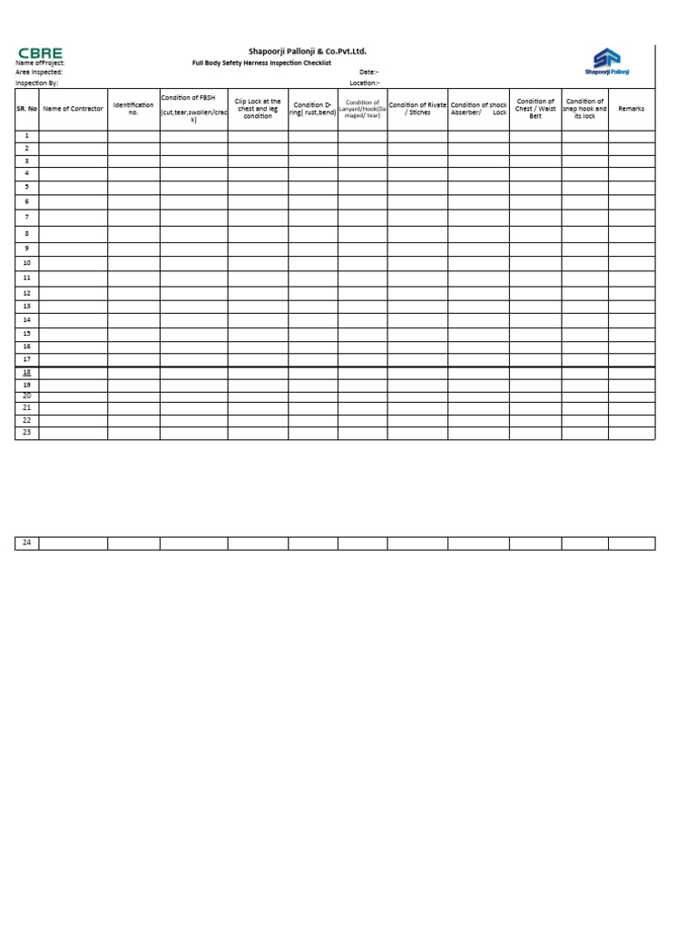 FBSH Inspection Checklist | PDF