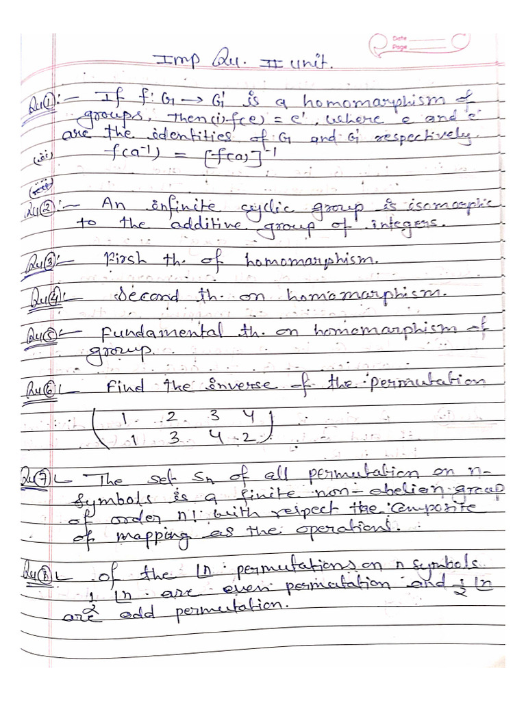 Imp Qu. of 2 Unit 4 Sem. | PDF