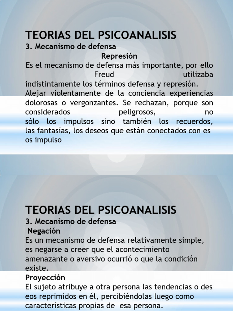 Mecanismos de Defensa en Psicoanálisis | PDF | Psicoanálisis ...