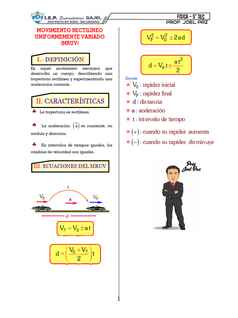 Mruv | PDF | Velocidad | Aceleración
