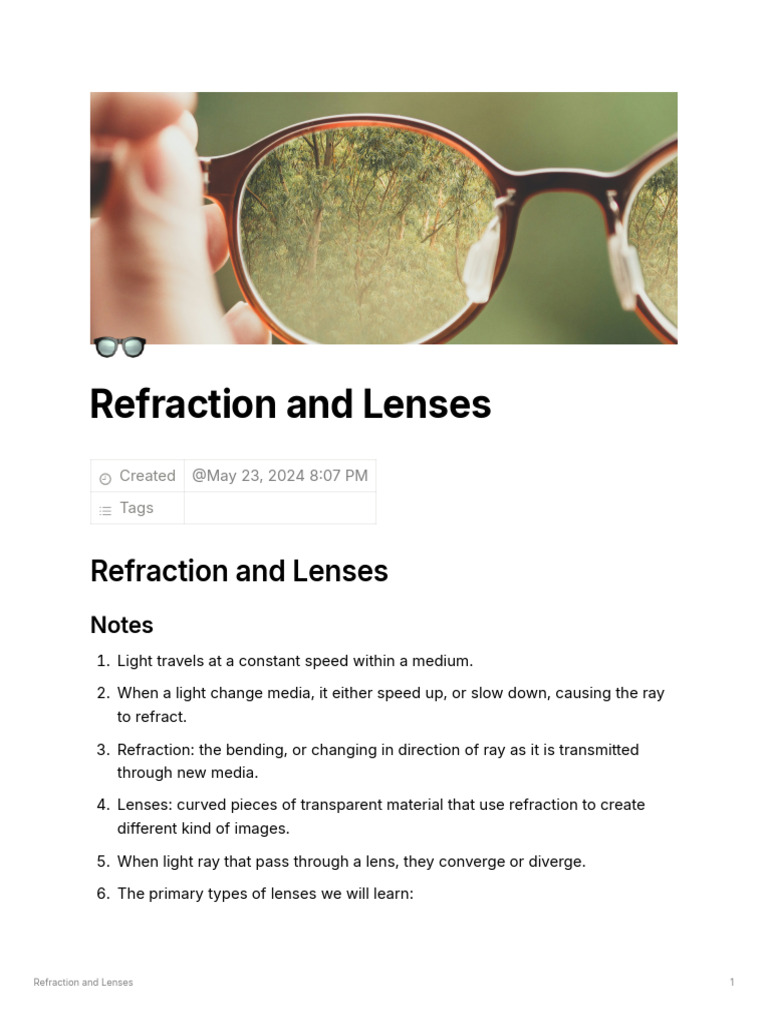 Understanding Refraction and Lenses | PDF | Social Science