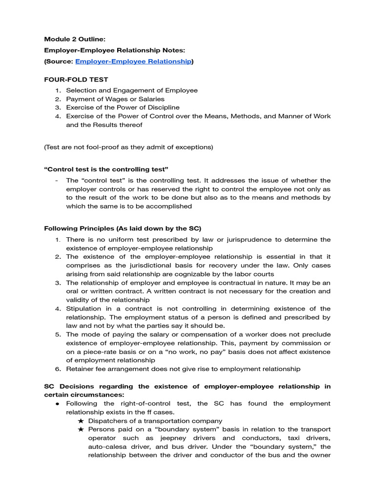 Understanding Employer-Employee Relations | PDF | Employment | Labour Law