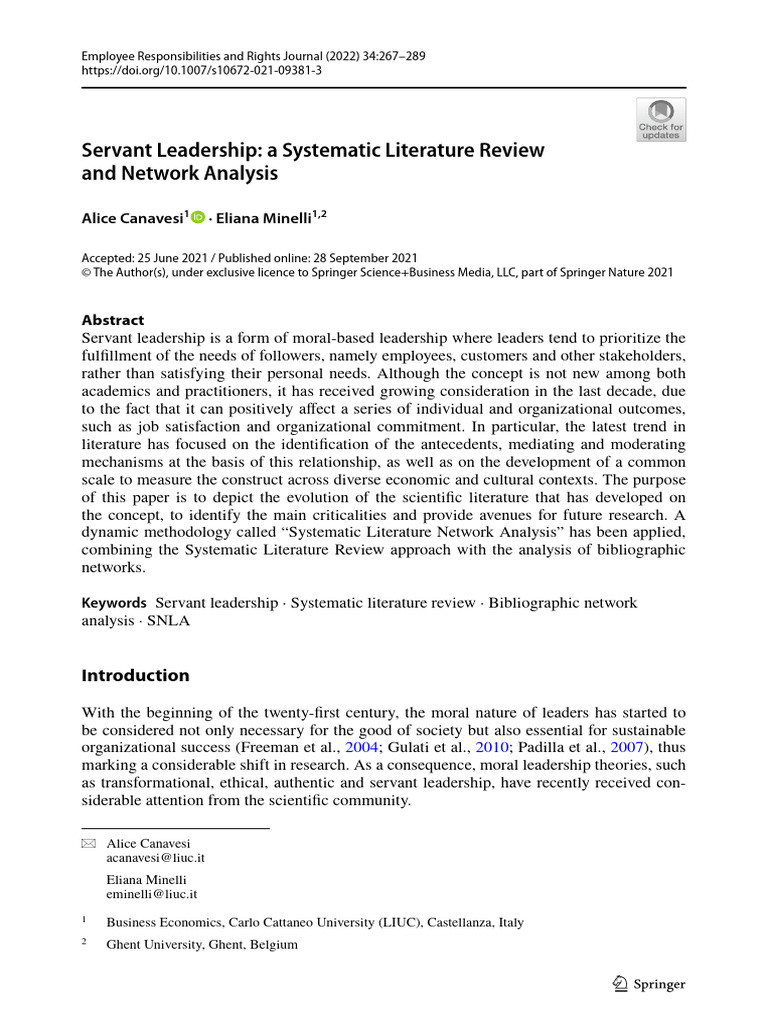 2021 Servant Leadership Pdf Leadership Servant Leadership