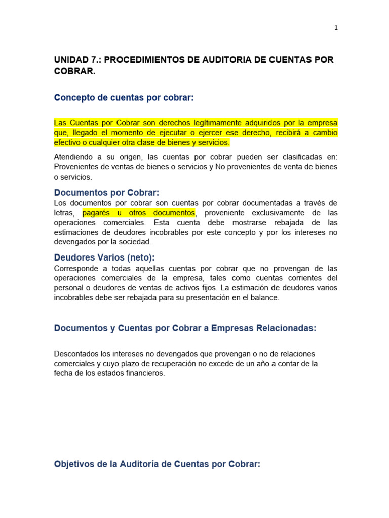CUENTAS POR COBRAR | PDF | Auditoría | Servicios financieros