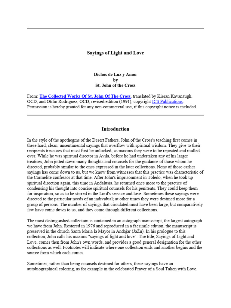Sayings of Light and Love PDF Soul Love