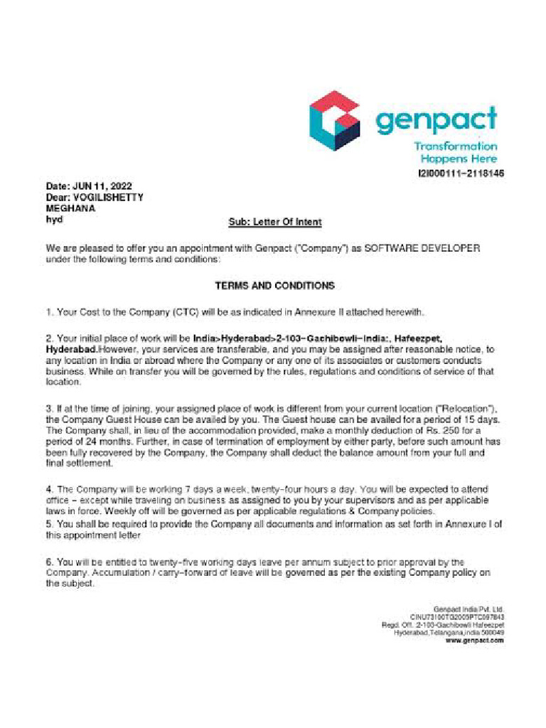 Offer Letter | PDF