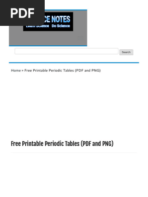 Free Printable Periodic Tables (PDF and PNG) - Science Notes and Projects