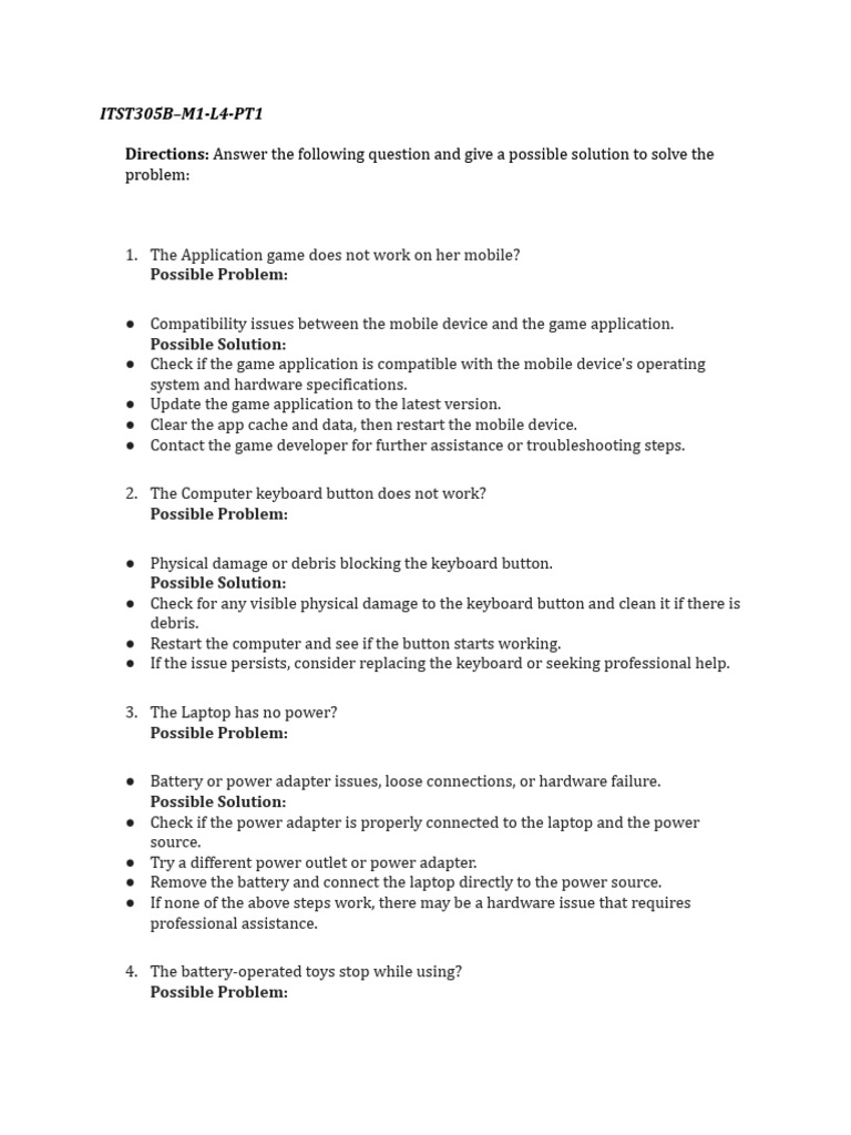Troubleshooting Common Tech Issues | PDF | Computer Hardware | Laptop