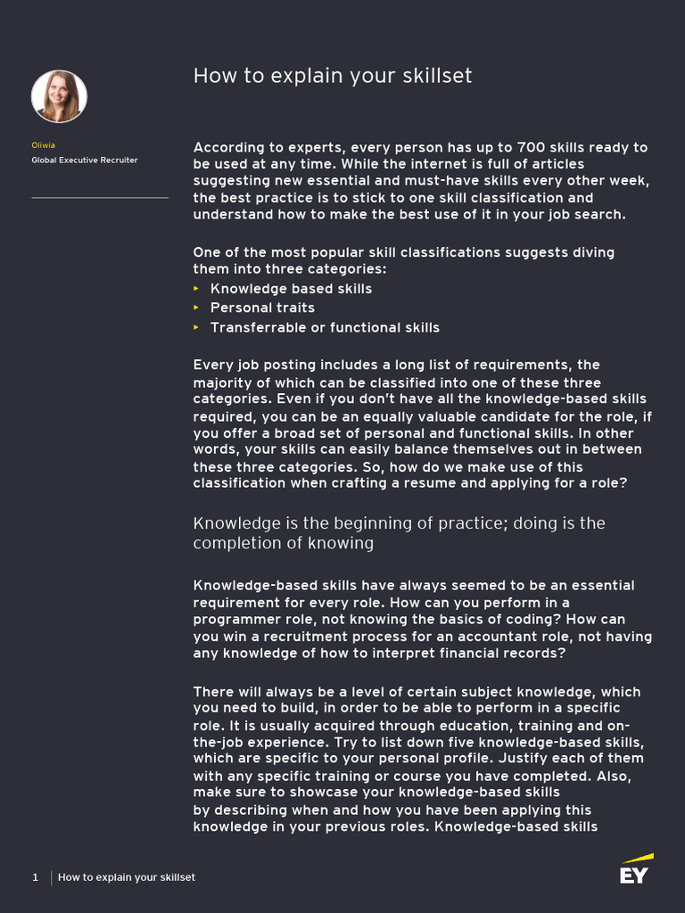 Explaining Your Skillset Effectively | PDF | Knowledge | Knowledge Economy