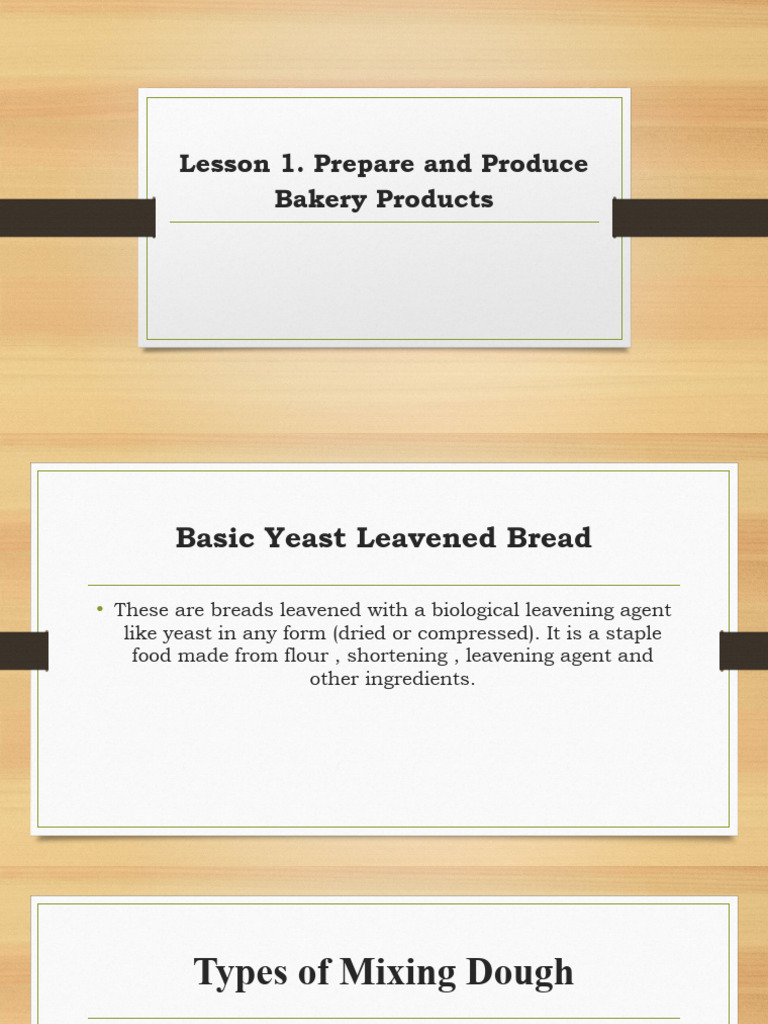 Lesson 1 Steps in Making Bread | PDF | Cooking, Food & Wine
