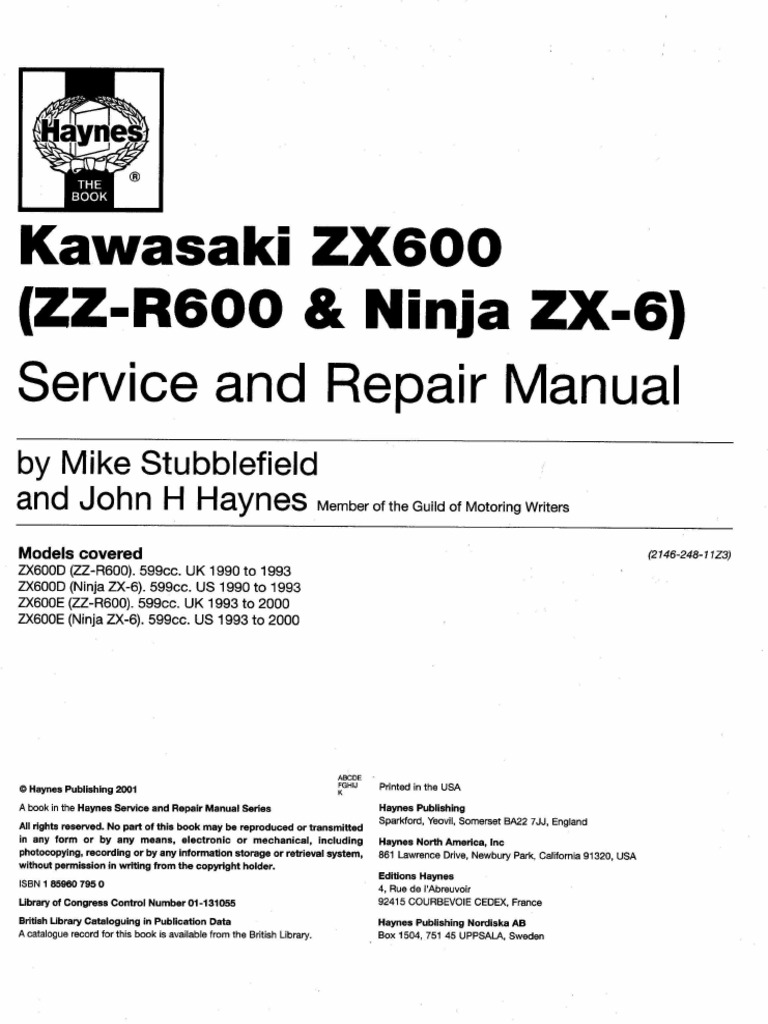 Kawasaki ZZR600 Service Manual | PDF