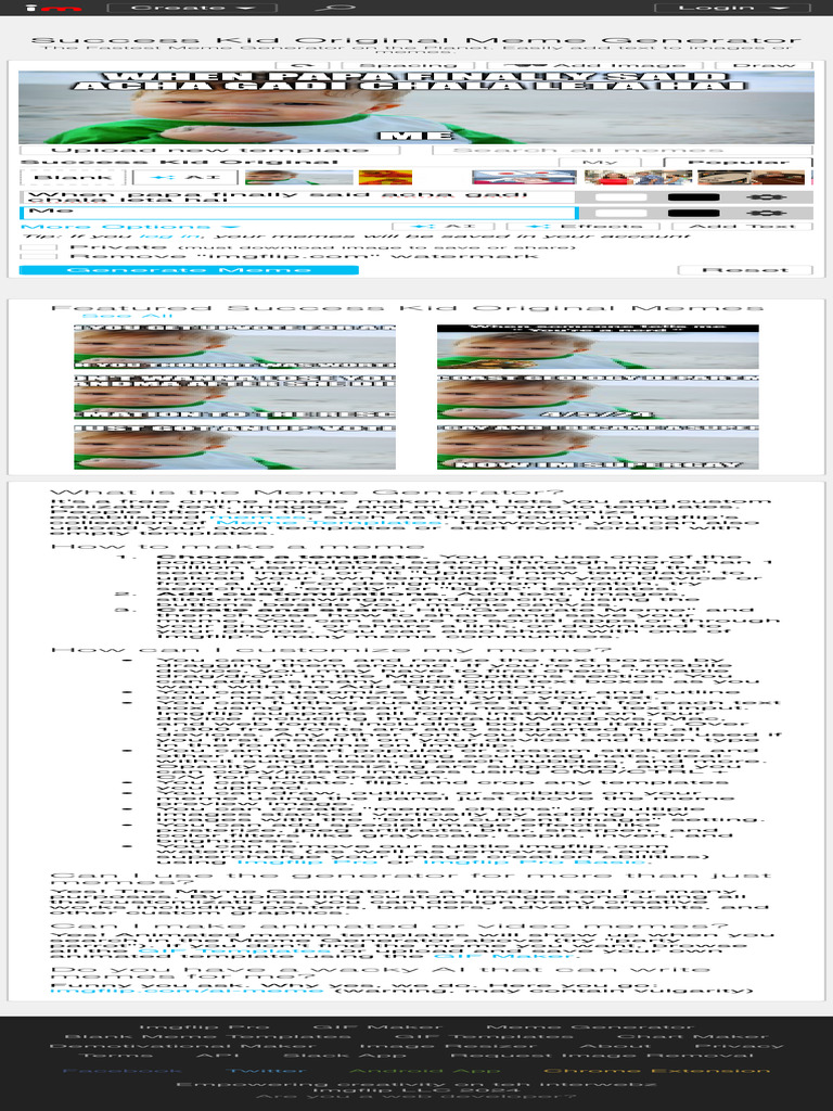 Success Kid Original Meme Generator - Imgflip | PDF | Computing | Software