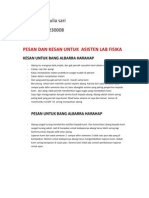 Pesan Dan Kesan Untuk Asisten Lab Fisika