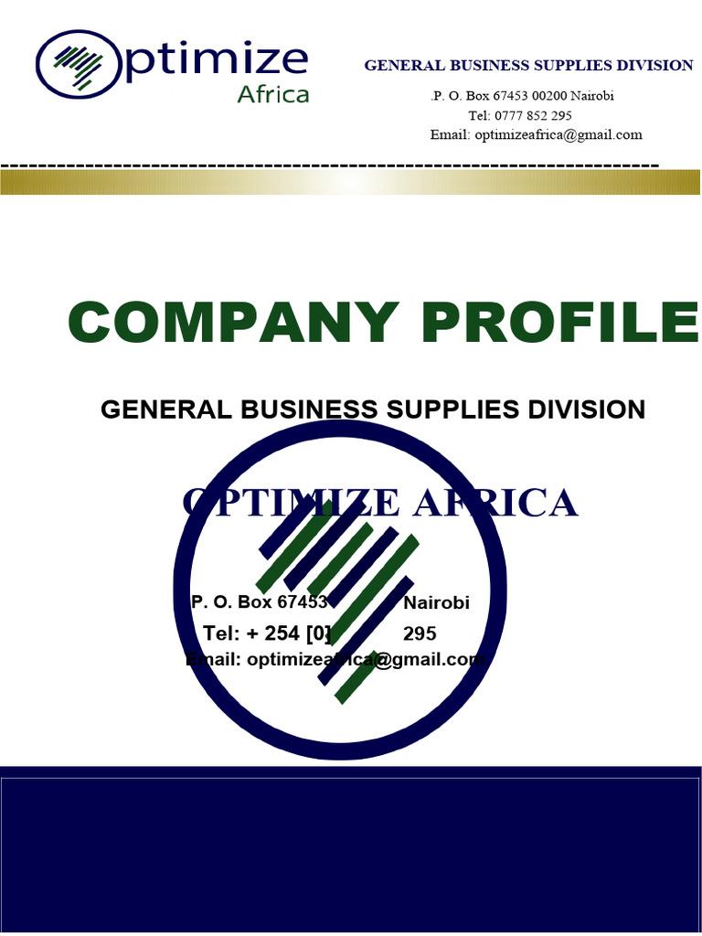 Optimize Africa Company Profile | PDF | Intel | Computer Engineering