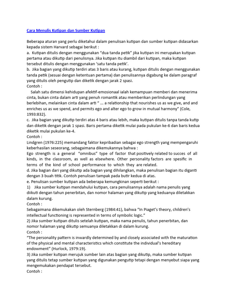 Panduan Penulisan Kutipan yang Benar | PDF