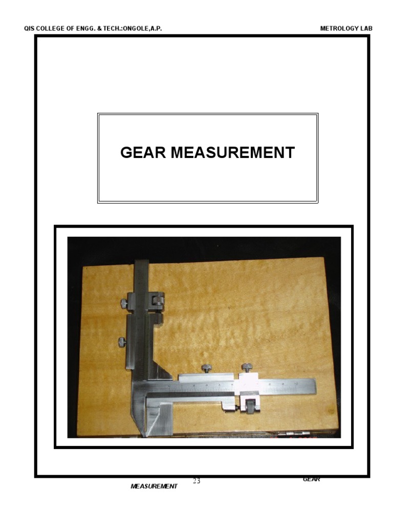 Gear Measurement Gear Tooth