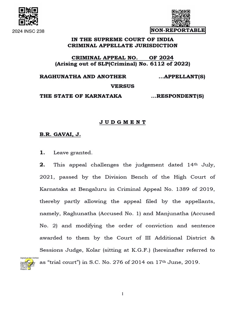 Supreme Court Ruling on Karnataka Murder Case | PDF | Reasonable Doubt ...