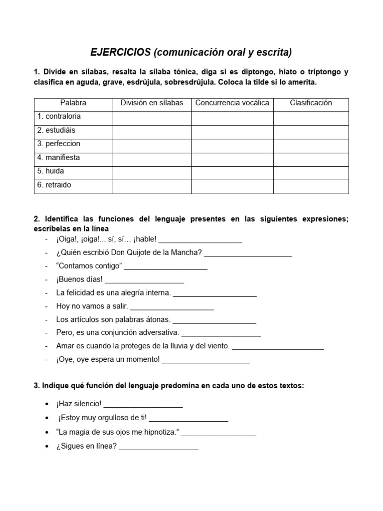 EJERCICIOS - Sábado 1 | PDF | Voz humana | Fonética