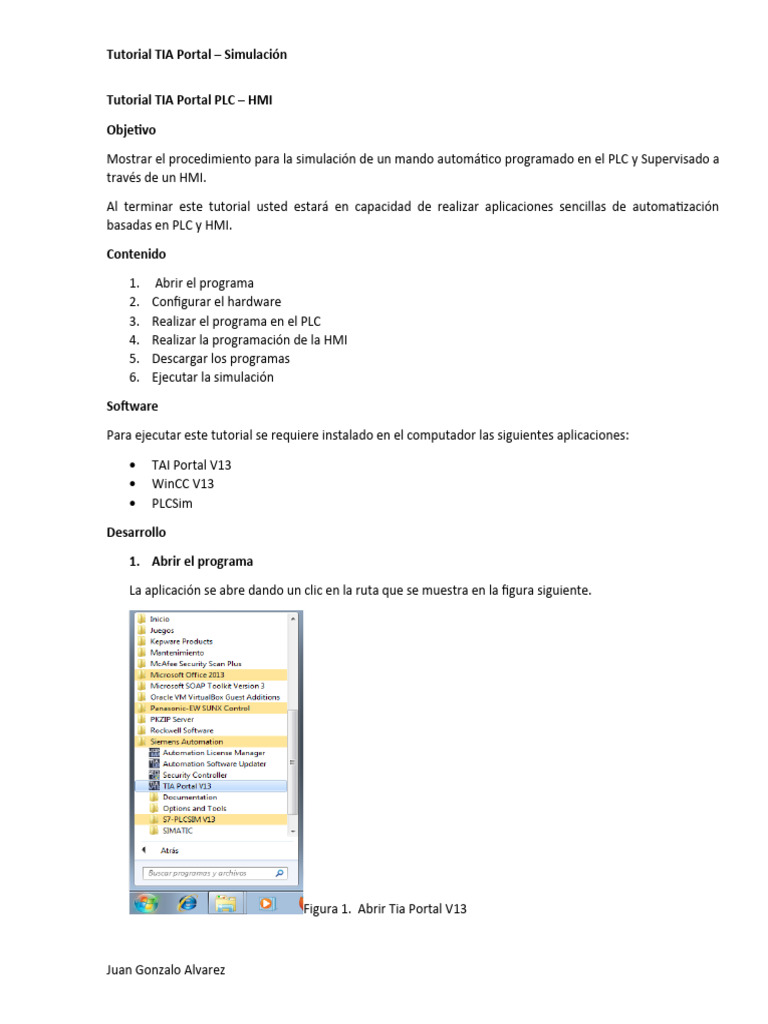 Simulación en TIA Portal: Tutorial PLC-HMI | PDF | Controlador lógico ...