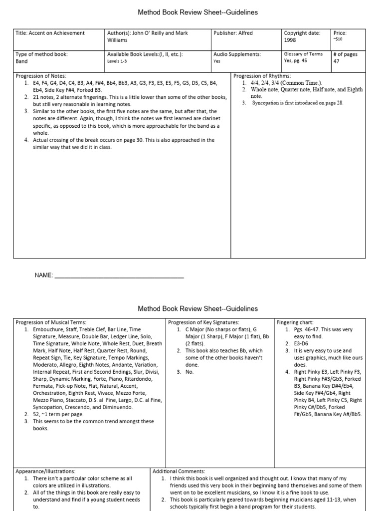 Accent On Achievement Method Book Review | PDF | Tempo | Music Theory