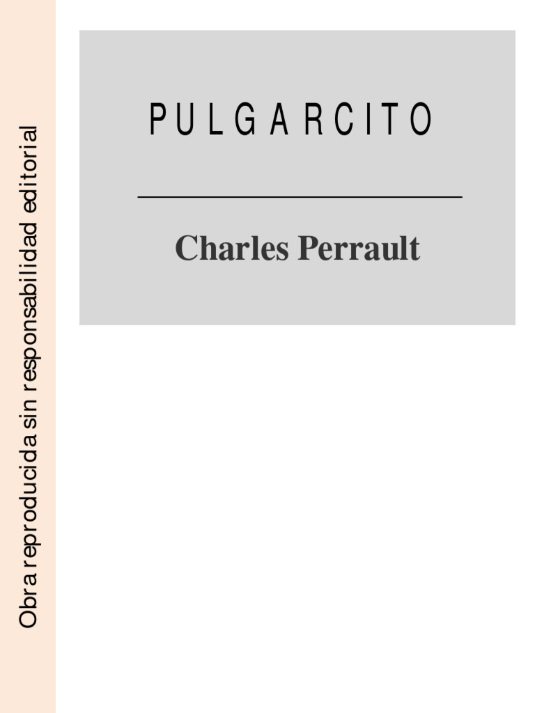 Pulgarcito Autor Charles Perrault Pdf Cuentos De Hadas
