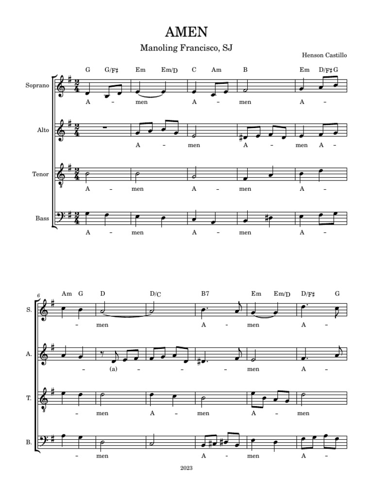 AMEN | Download Free PDF | Vocal Music | Pitch (Music)