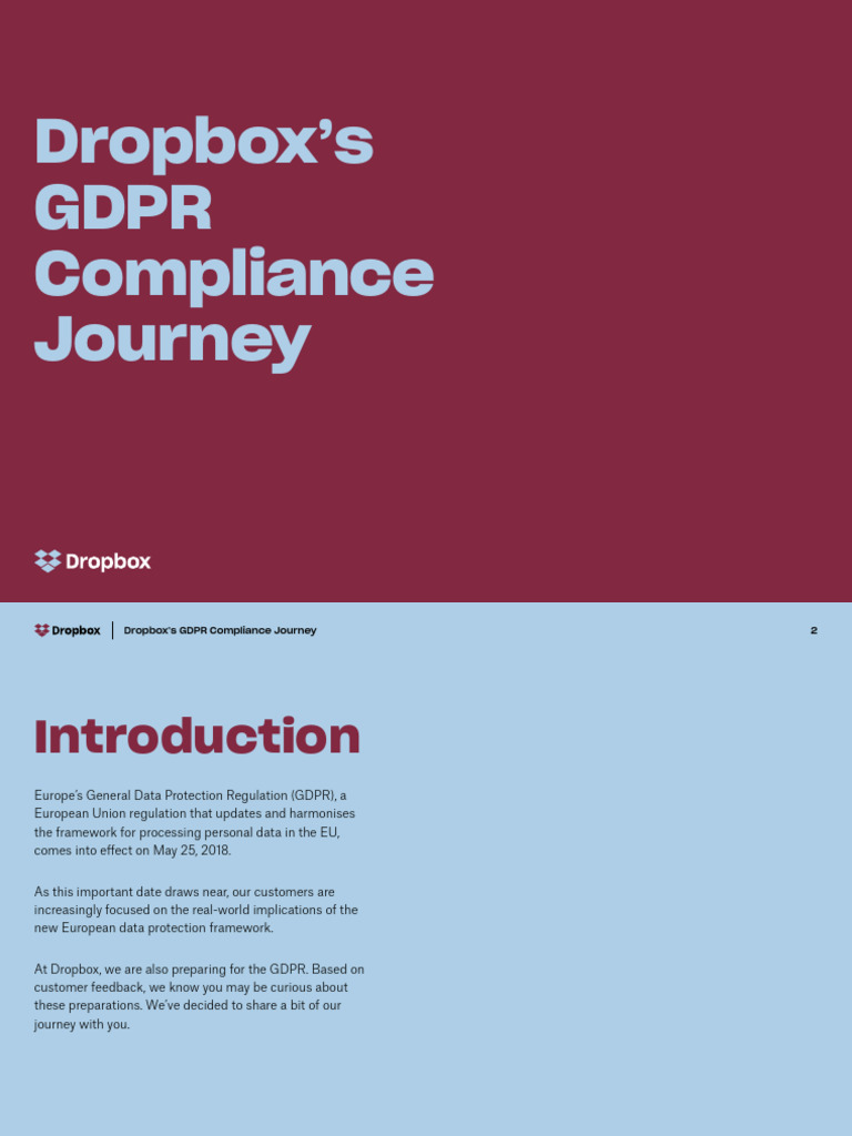 Dropbox's GDPR Compliance Guide | PDF | Regulatory Compliance ...