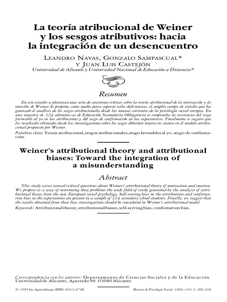 navas-et-al-1995-weiner-s-attributional-theory-and-attributional-biases ...