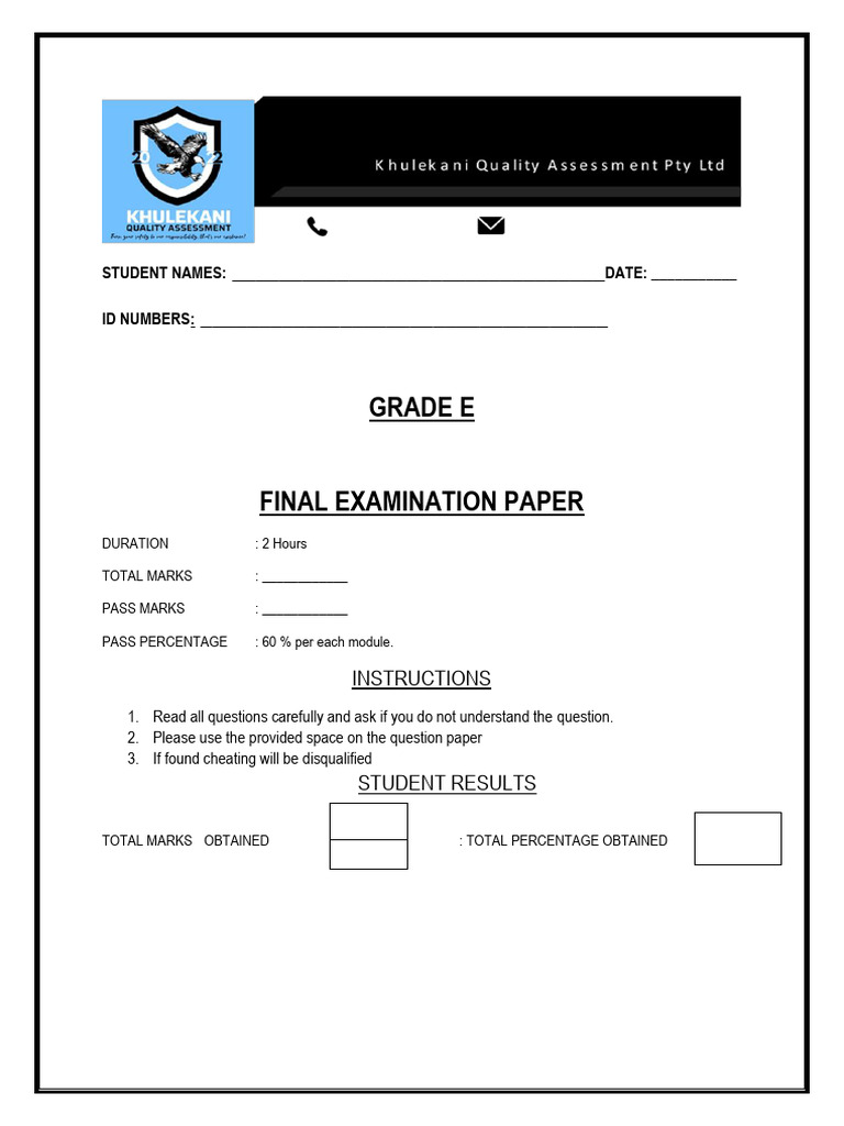 Security Final Exam Paper Guide | PDF | Business