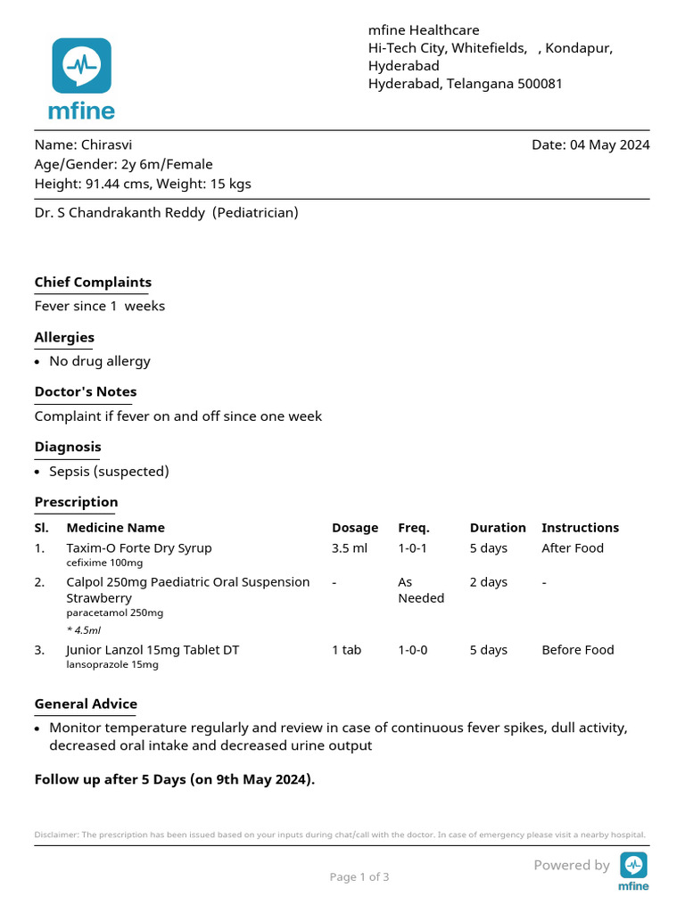 prescription_1714831408018 | PDF | Pediatrics | Health Sciences