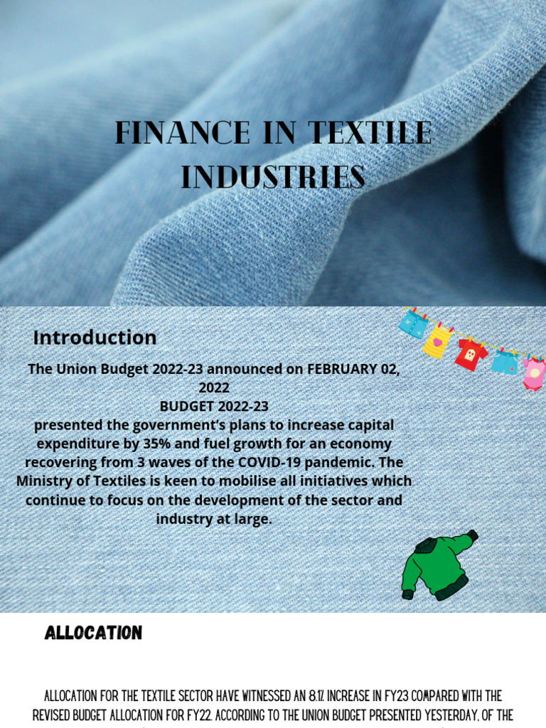 Finance in Textile Industries | PDF | Textiles | Clothing