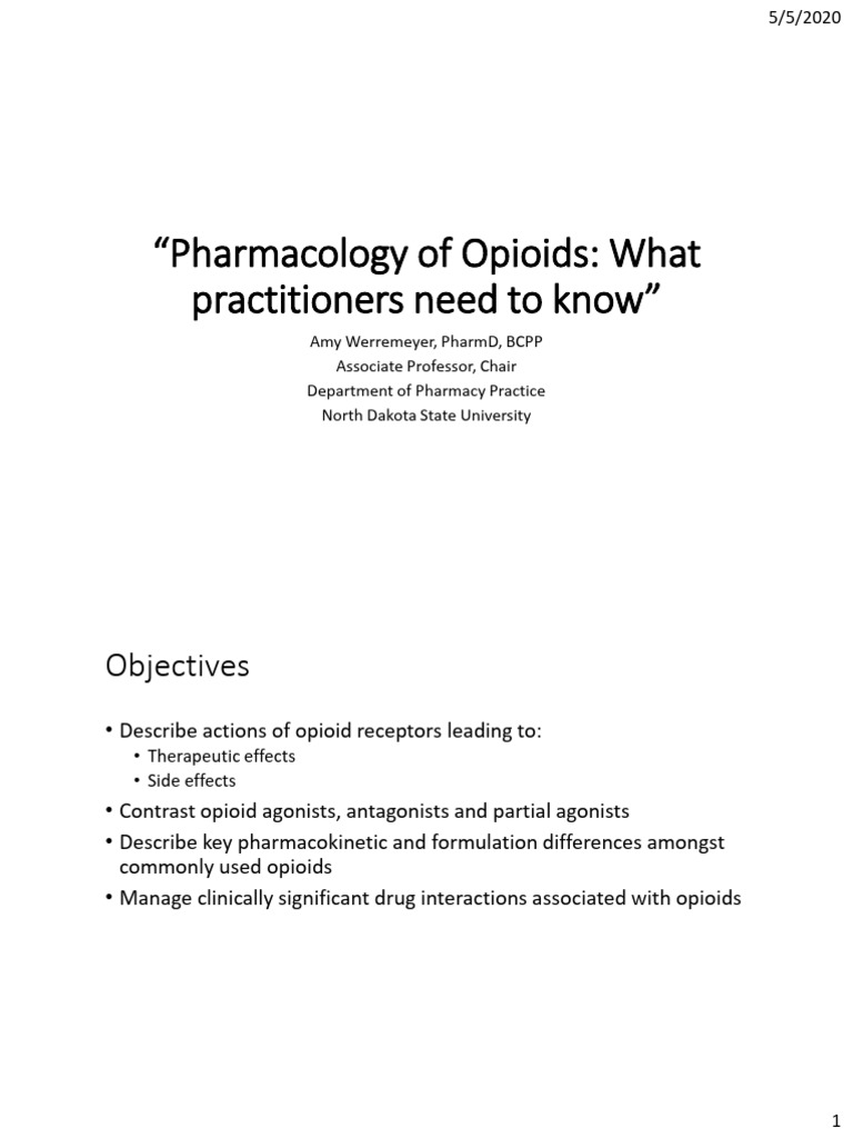 Pharmacology Opioids | Download Free PDF | Opioid | Analgesic