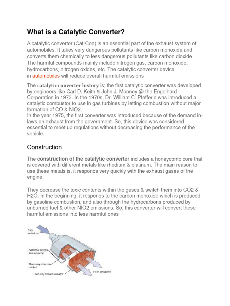 Understanding Catalytic Converters: Types & Functions | PDF | Exhaust ...