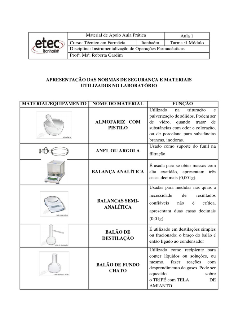 Materiais e Equipamentos de Laboratório Farmacêutico | PDF | Filtragem ...