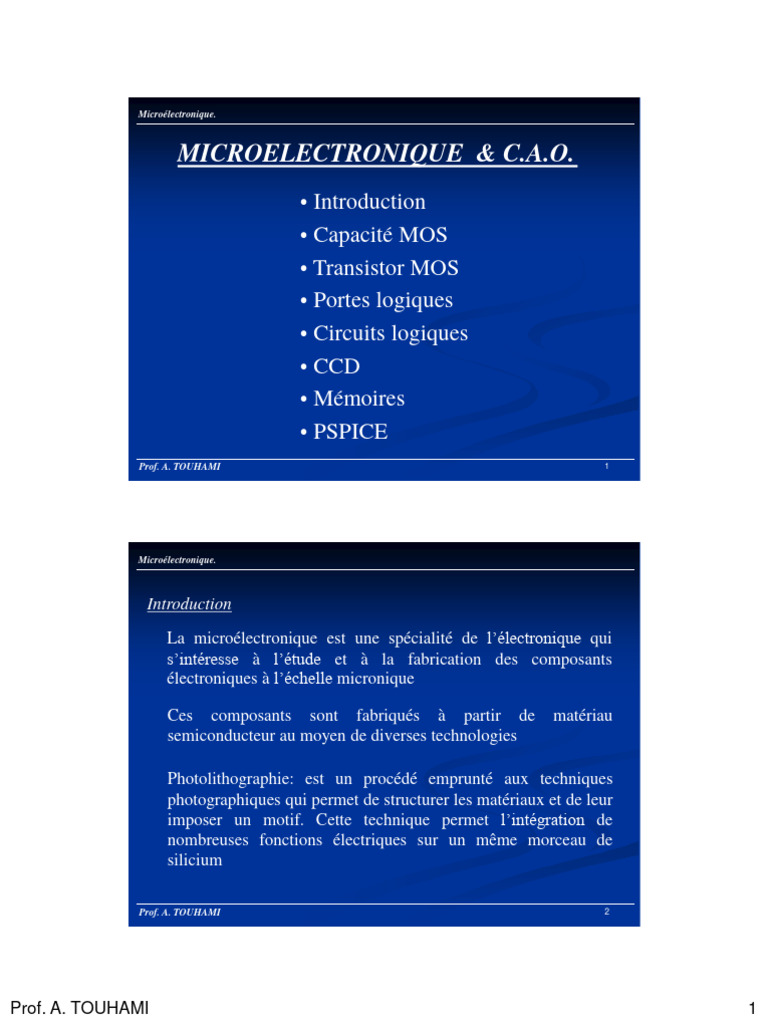 Introduction à la microélectronique | PDF | Circuit intégré ...