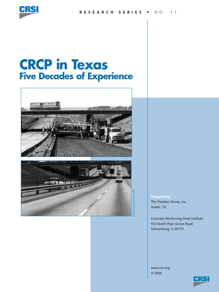 CRCP in Texas - Crsi11 | PDF | Concrete | Road Surface