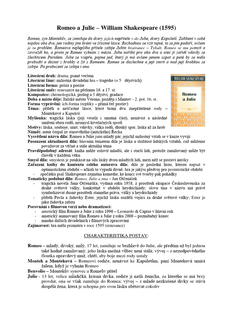 Romeo A Julie - Shakespeare | PDF
