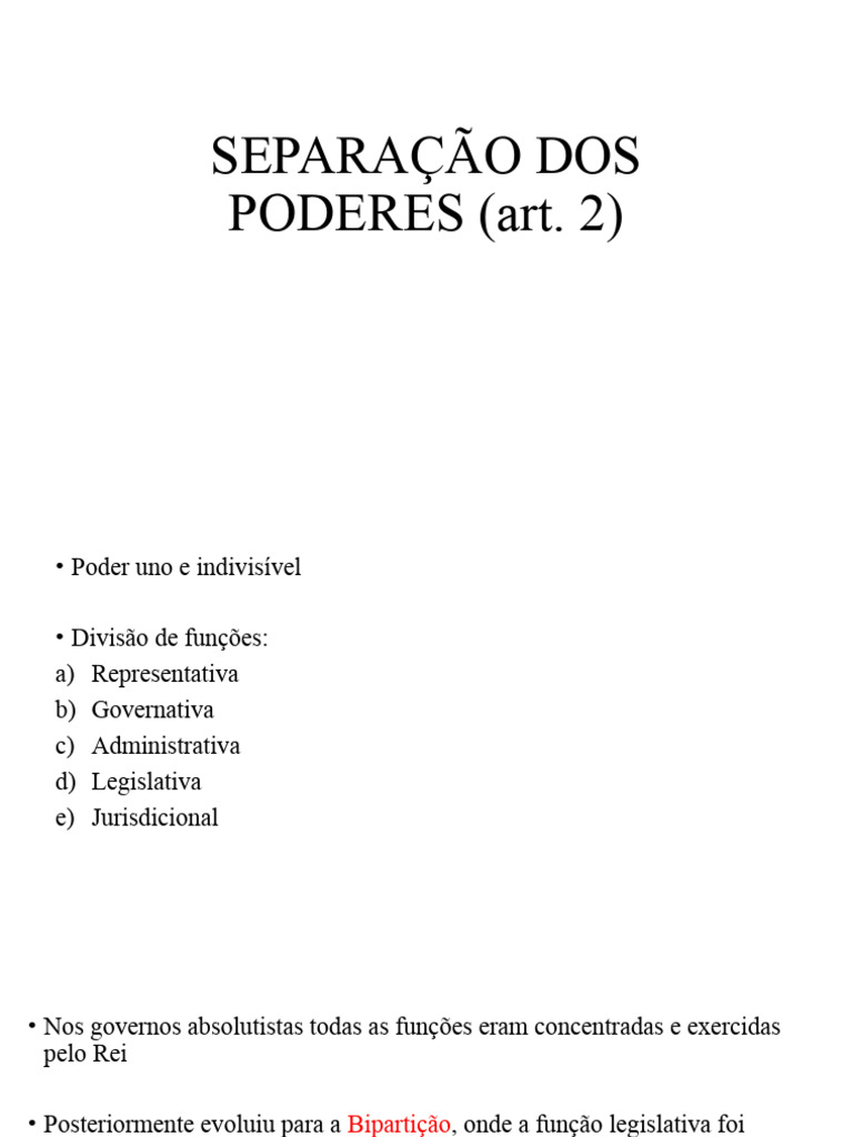 Aula 9 - Separação Dos Poderes | PDF | Estado | Soberania
