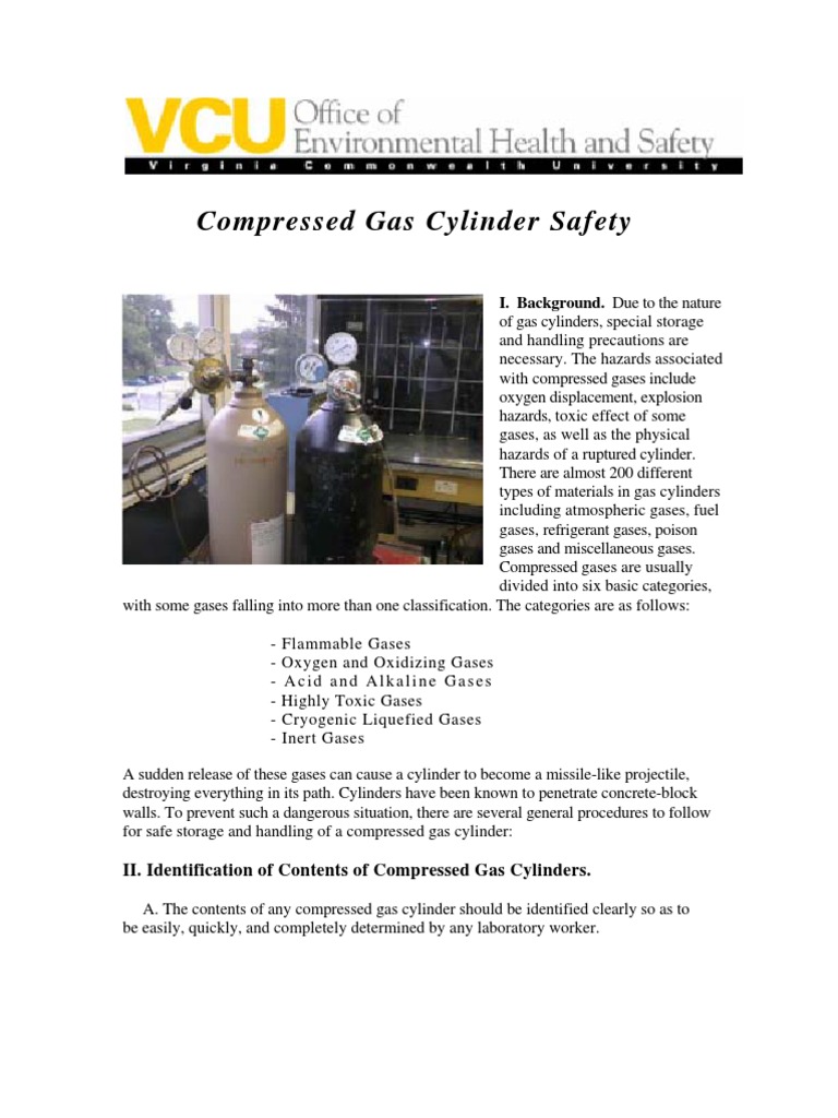 Compressed Gas Cylinder Safety Guide | PDF | Valve | Gases