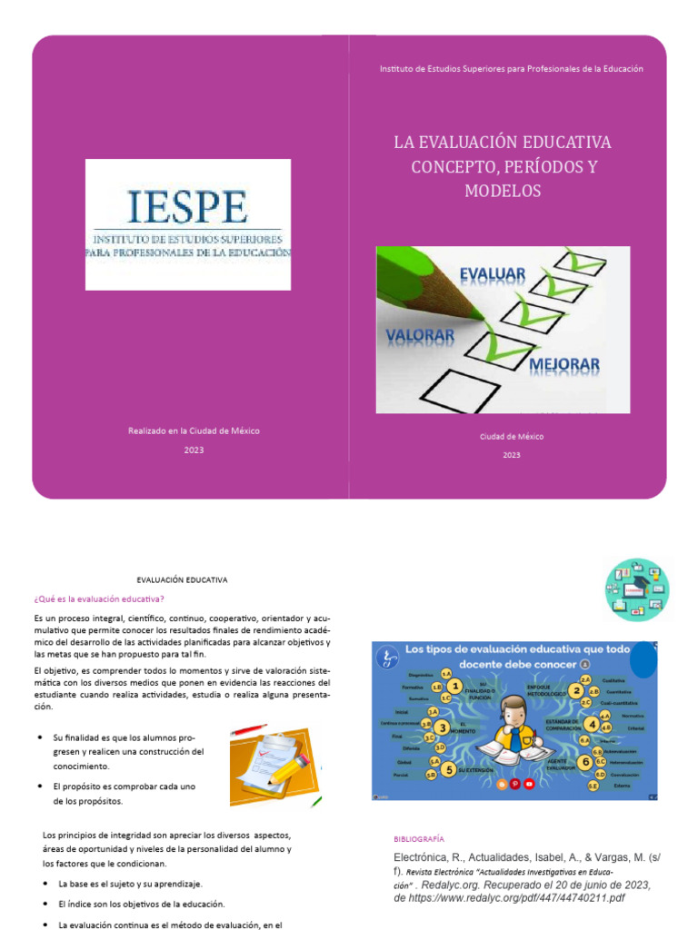 Conceptos y Modelos de Evaluación Educativa | PDF | Evaluación ...
